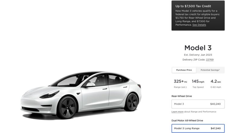 Меньше дальности, вдвое меньше финансирования: Tesla Model 3 Long Range снова можно заказать в США