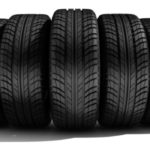 Wheels isolated on white. 3d illustration.