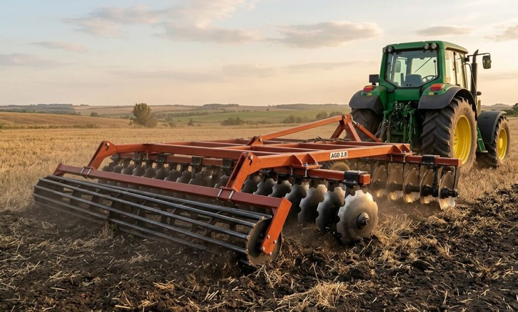 Конструкційні особливості та технічні характеристики дискового агрегату АГД 2.8